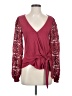 Willow & Root 100% Polyester Burgundy Long Sleeve Blouse Size S - photo 1