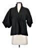 Never A Wallflower 100% Cotton Black 3/4 Sleeve Blouse Size XS - photo 1