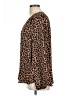 Pleione 100% Polyester Animal Print Brown Long Sleeve Blouse Size XL - photo 5