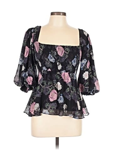 Nicholas 3/4 Sleeve Silk Top (view 1)