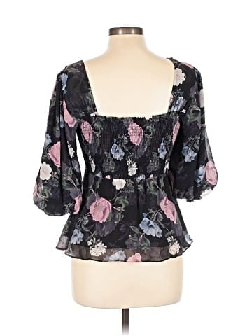 Nicholas 3/4 Sleeve Silk Top (view 2)