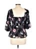 Nicholas 100% Silk Black 3/4 Sleeve Silk Top Size 10 - photo 2
