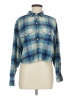 American Eagle Outfitters 100% Cotton Plaid Blue Long Sleeve Button-Down Shirt Size M - photo 1