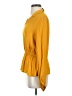 Calligraphie 100% Polyester Yellow Long Sleeve Blouse Size S - photo 5