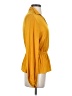 Calligraphie 100% Polyester Yellow Long Sleeve Blouse Size S - photo 4