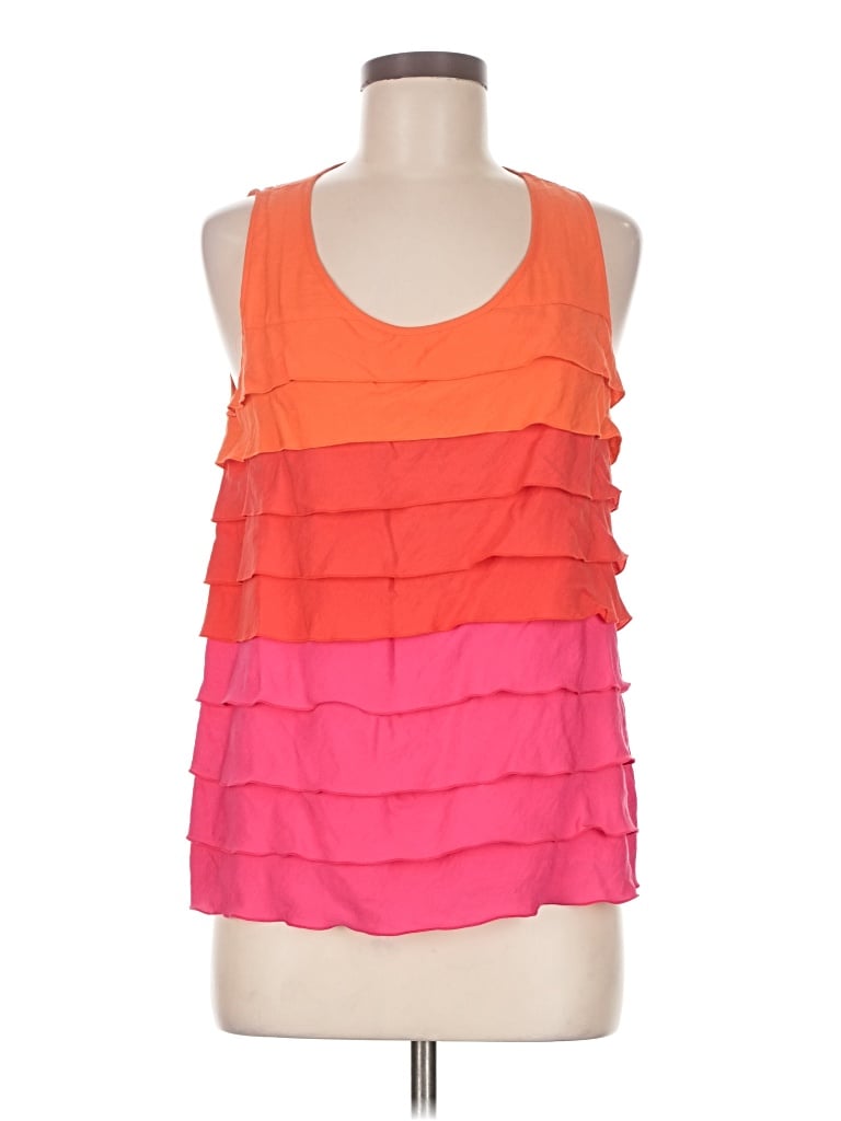 Pre-owned Rafaella Sleeveless Top Orange Halter Neckline Tops