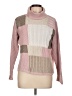 Liz & Co. Color Block Pink Turtleneck Sweater Size L - photo 1