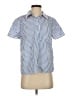 Talbots 100% Cotton Stripes Blue Short Sleeve Button-Down Shirt Size S - photo 1