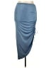 JLUXLABEL Solid Blue Casual Skirt Size XXL - photo 1