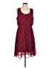 Mossimo 100% Polyester Chevron-herringbone Burgundy Casual Dress Size L - photo 1