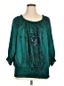 Fashion Bug 100% Polyester Teal 3/4 Sleeve Blouse Size 1X - photo 1