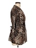 Tapemeasure 100% Polyester Animal Print Brown Long Sleeve Blouse Size L - photo 4