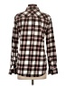 Lands' End 100% Cotton Plaid Brown Long Sleeve Button-Down Shirt Size S - photo 2