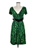 Eyeshadow 100% Polyester Tropical Green Cocktail Dress Size M - photo 1