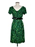 Eyeshadow 100% Polyester Tropical Green Cocktail Dress Size M - photo 2