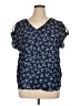 Live 4 Truth 100% Polyester Stars Blue Short Sleeve Blouse Size XL - photo 1