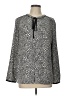 Talbots Animal Print Silver Long Sleeve Blouse Size L - photo 1