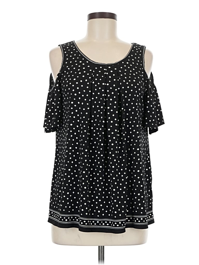 Pre-owned Max Studio Tank Top Black Cold Shoulder Neckline Tops