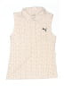Puma Polka Dots Ivory Sleeveless Button-Down Shirt Size XS (youth) - photo 1