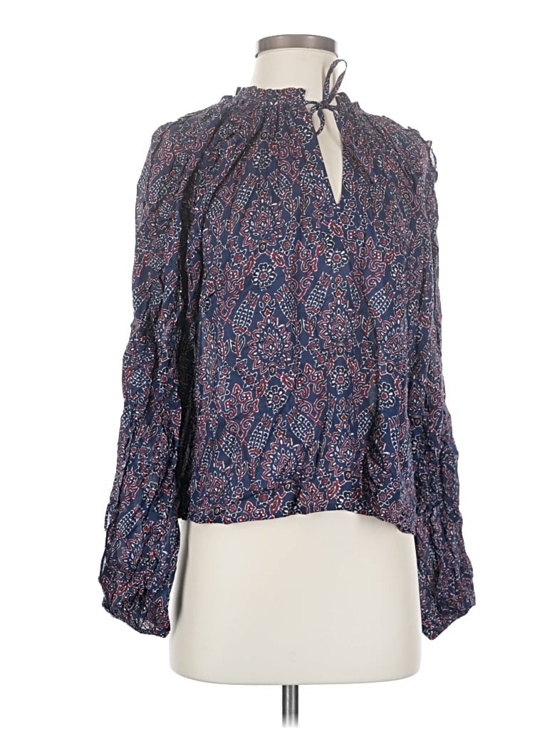 Pre-owned Evereve Long Sleeve Blouse In Purple