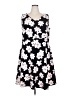 Nine West Floral Black Casual Dress Size 18w - photo 1