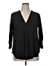 Lush 100% Polyester Black 3/4 Sleeve Blouse Size XL - photo 1
