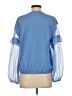 INC International Concepts 100% Polyester Blue 3/4 Sleeve Blouse Size S - photo 2