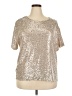 Dex Metallic Silver Short Sleeve Top Size 2X - photo 1