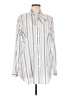 Elizabeth and James Stripes Ivory White Long Sleeve Blouse Size L - photo 1