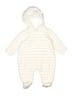 Nordstrom 100% Polyester Stripes Ivory Long Sleeve Onesie 3-6 MO / 6 MO - photo 1