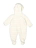 Nordstrom 100% Polyester Stripes Ivory Long Sleeve Onesie 3-6 MO / 6 MO - photo 2