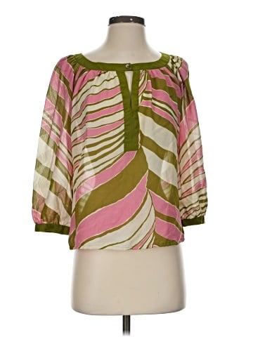 Trina Turk 3/4 Sleeve Silk Top (view 1)