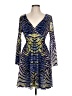 BCBGMAXAZRIA 100% Polyester Print Blue Cocktail Dress Size L - photo 1
