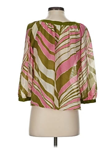Trina Turk 3/4 Sleeve Silk Top (view 2)