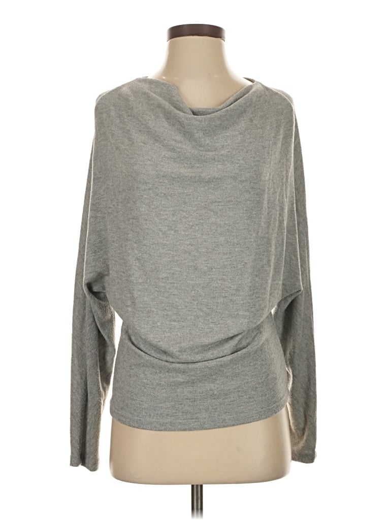 Pre-owned Sam & Lavi Long Sleeve Top Gray Cowl Neck Tops