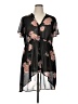 Torrid 100% Polyester Floral Black Casual Dress Size 1X Plus (1) - photo 1