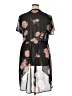 Torrid 100% Polyester Floral Black Casual Dress Size 1X Plus (1) - photo 2