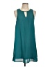 Everly 100% Polyester Solid Teal Casual Dress Size L - photo 1