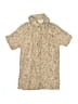 DKNY Tan Short Sleeve Button-Down Shirt Size 8 - photo 1