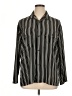 Edifice Japan 100% Polyester Stripes Black Long Sleeve Blouse Size EU 48 / US 18 - photo 1