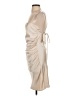 Line & Dot 100% Polyester Solid Tan Cocktail Dress Size S - photo 5