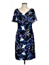 Connected Apparel Print Blue Cocktail Dress Size 12 - photo 1