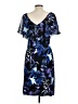 Connected Apparel Print Blue Cocktail Dress Size 12 - photo 2