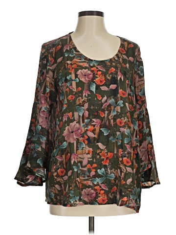 Tolani 3/4 Sleeve Silk Top (view 1)