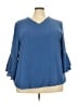 ALTERNATIVE 100% Polyester Blue 3/4 Sleeve Top Size 4XL - photo 1