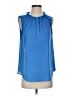 Ann Taylor 100% Polyester Blue Sleeveless Blouse Size 4 - photo 1