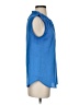 Ann Taylor 100% Polyester Blue Sleeveless Blouse Size 4 - photo 4