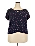 Mudd 100% Rayon Black Short Sleeve Blouse Size XXL - photo 1