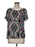 Xhilaration 100% Polyester Black Short Sleeve Blouse Size M - photo 1