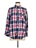 Tolani 100% Rayon Plaid Blue Long Sleeve Button-Down Shirt Size M - photo 1